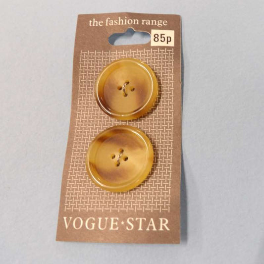 10 cards of Aran Type COAT BUTTONS 4 hole buttons with shiny edge 2 on each card 25mm clearance Vogue Star Brand Vintage