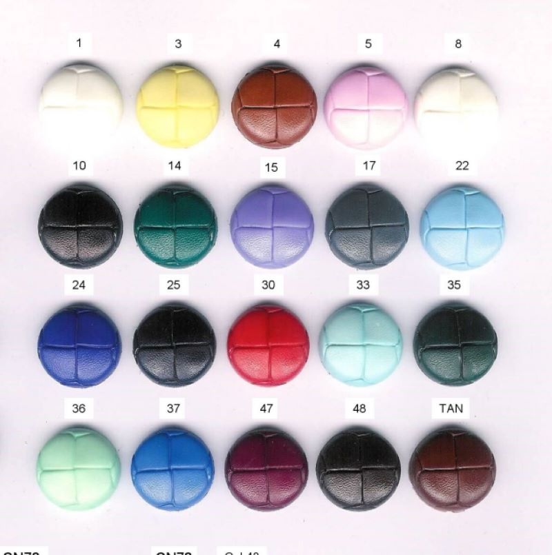 100 Like leather shank buttons 28 line size 17mm choice of colour