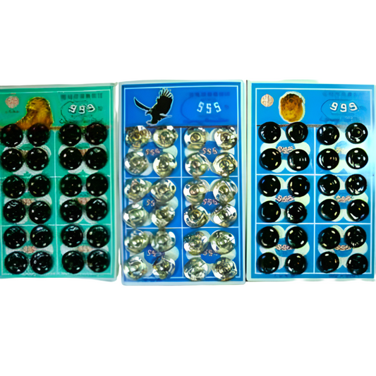 6 cards of 24 press studs / snap fasteners [ eagle and lion brand ]
