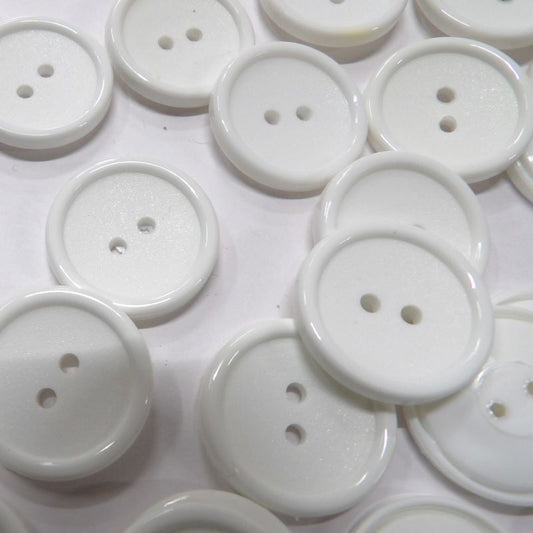 100 white cup 2 hole buttons size 23mm clearance