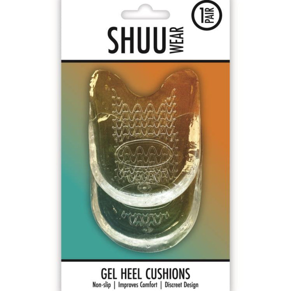 Card of one pair of Clear Gel Heel Cushions Shuu Brand