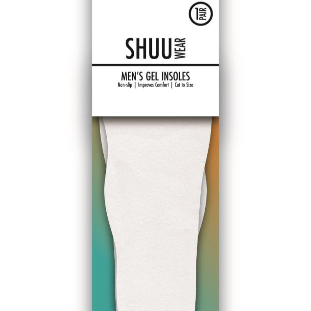 Card of one pair Mens of Clear Gel Innersoles Shuu Brand