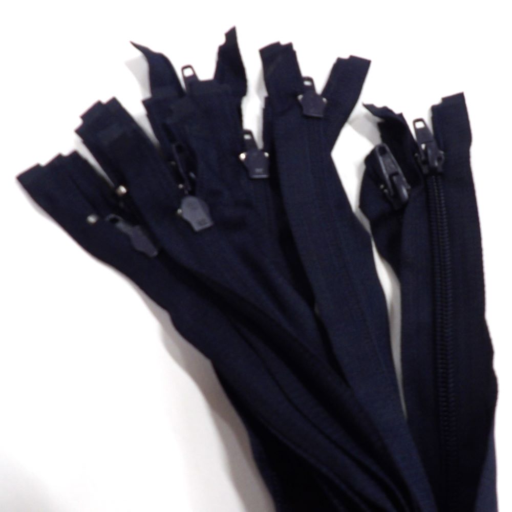 10 extra long Nylon teeth NAVY open end zips NEW