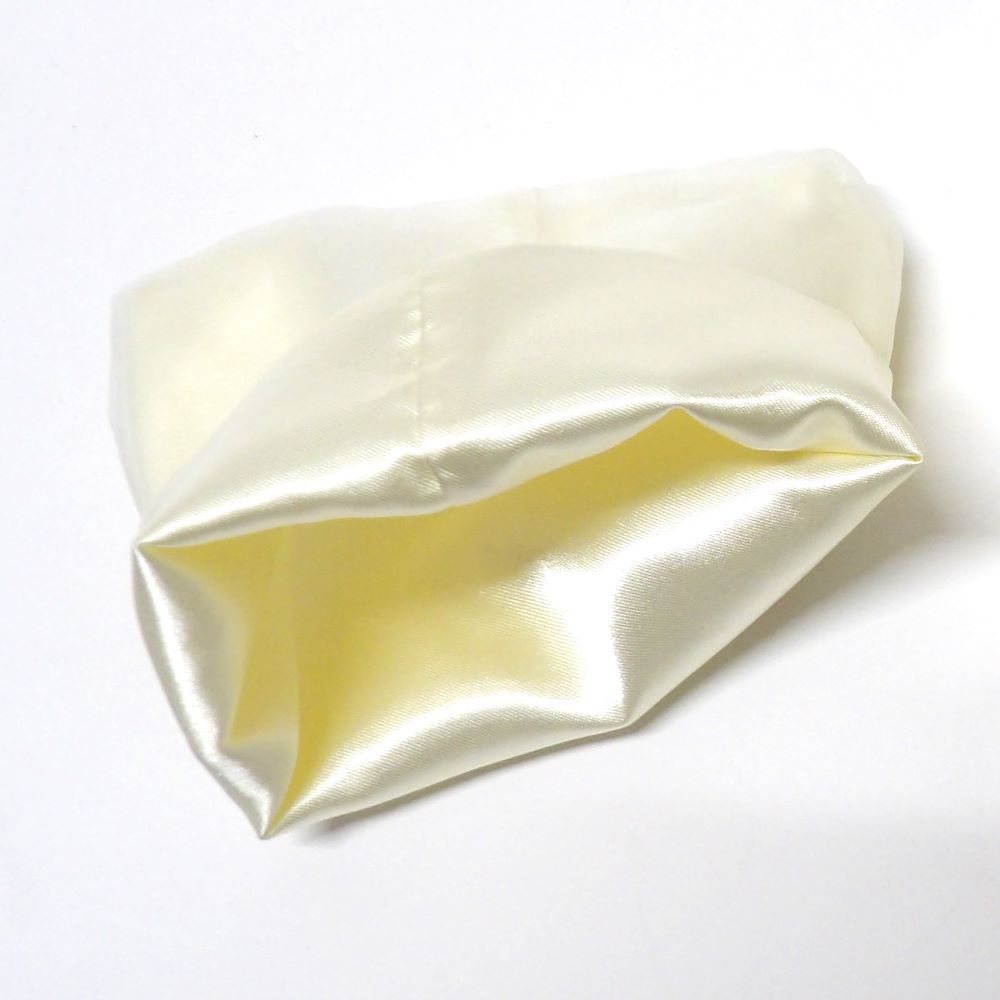 6 ivory satin fabric bags size 13cm 5 inch clearance