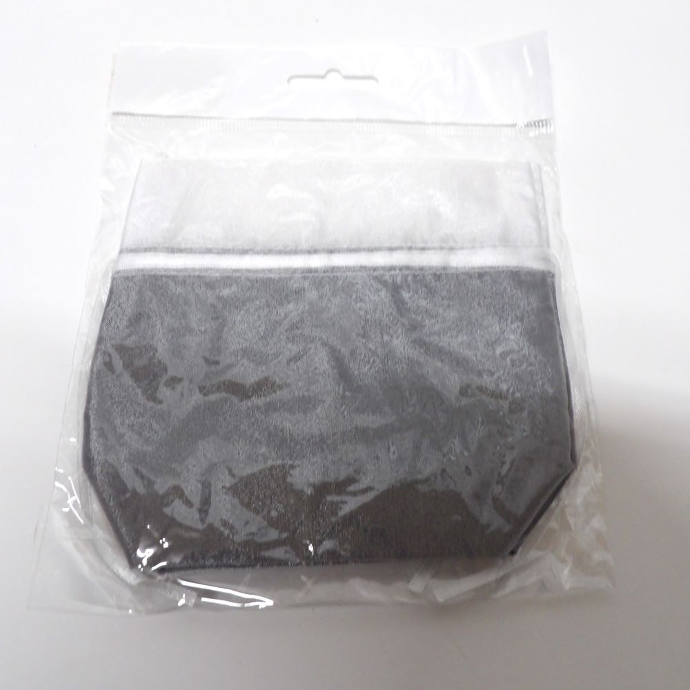 10 organza bags Dark Silver Grey with white top and white ribbon ties size 13cm x 13cm / 5x5 inch clearance