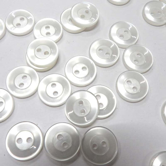 100  ivory 2 hole buttons size 14mm clearance
