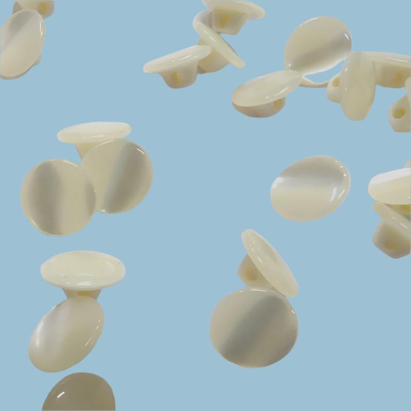 100 ivory shiny shank buttons size 11mm clearance