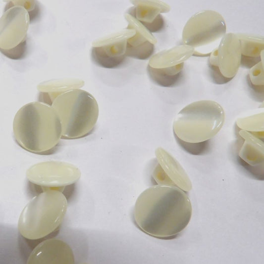 100 ivory shiny shank buttons size 11mm clearance