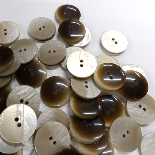 50 light fawn shiny 2 hole buttons size 22mm clearance