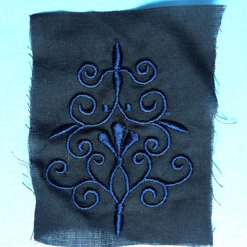 100 Navy Embroidered Motifs Iron On Size 85mm x 62mm Clearance