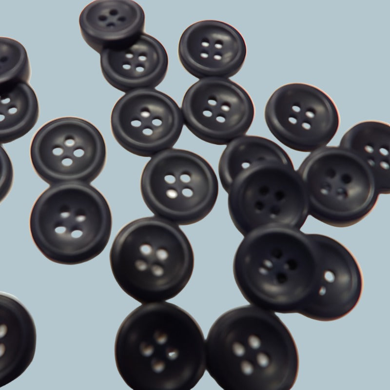 100 navy 4 hole buttons size 15mm clearance