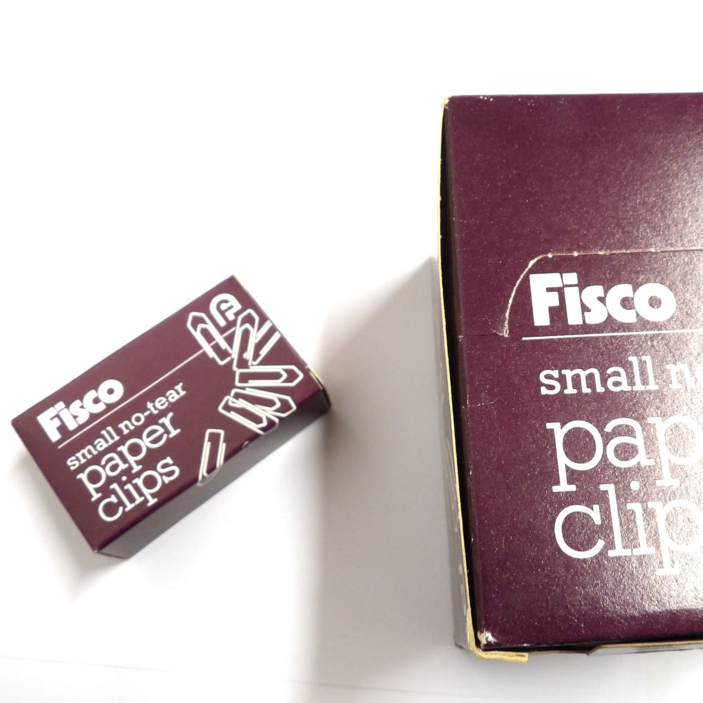 1000 silver metal None Tear Paper Clips size 22mm Fisco Brand clearance