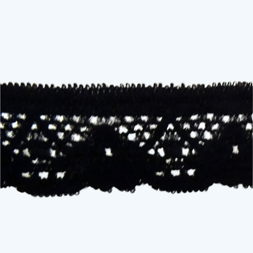 250 metre reel of black stretch lace 14mm wide clearance