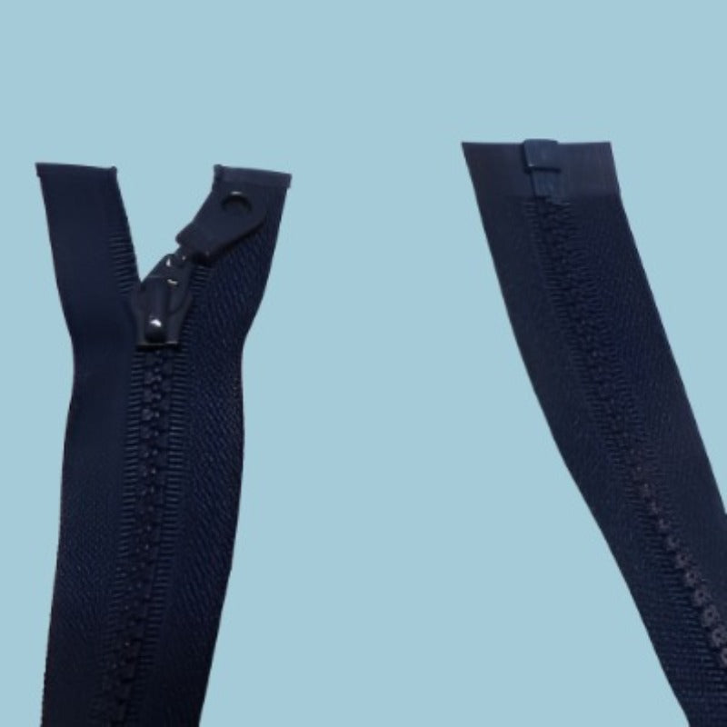 10 plastic chunky open end zips navy size 68cm / 27 inch clearance