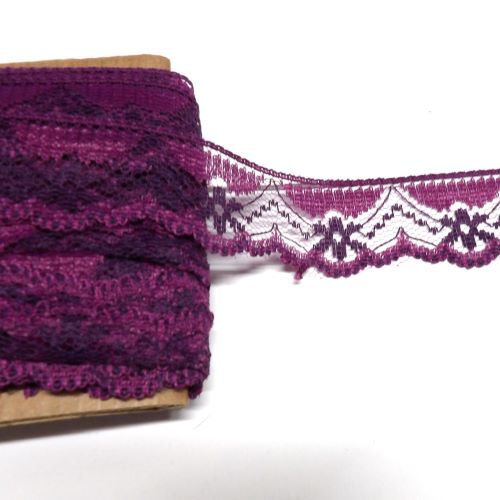 20 metres of dark wine colour lace flower design 27mm wide clearance