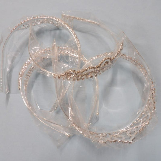 ! Only one lot of 6 assorted Sparkly Diamante tiaras with silver coloured metal