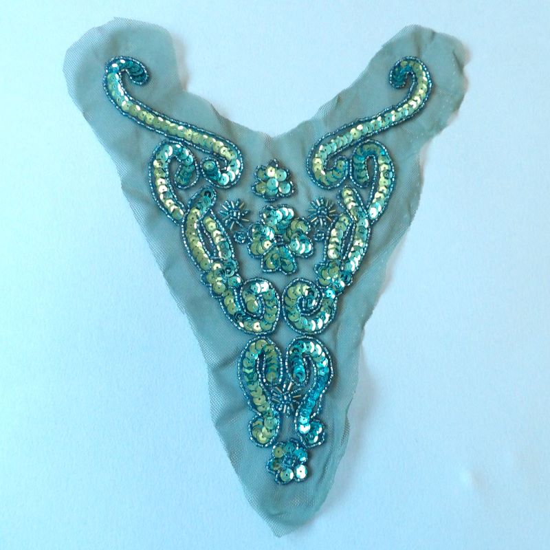 Turquoise Sequin Motif Size 26cm x 22cm Clearance