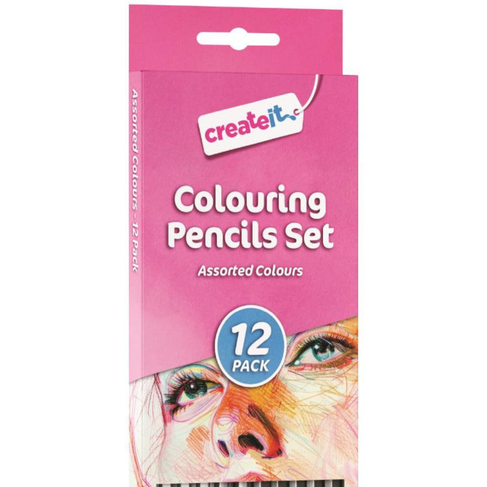 12 Pencils Assorted Colours Create It Brand