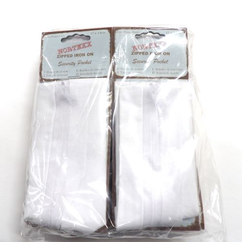 1 card of Security polycotton pocket with zip