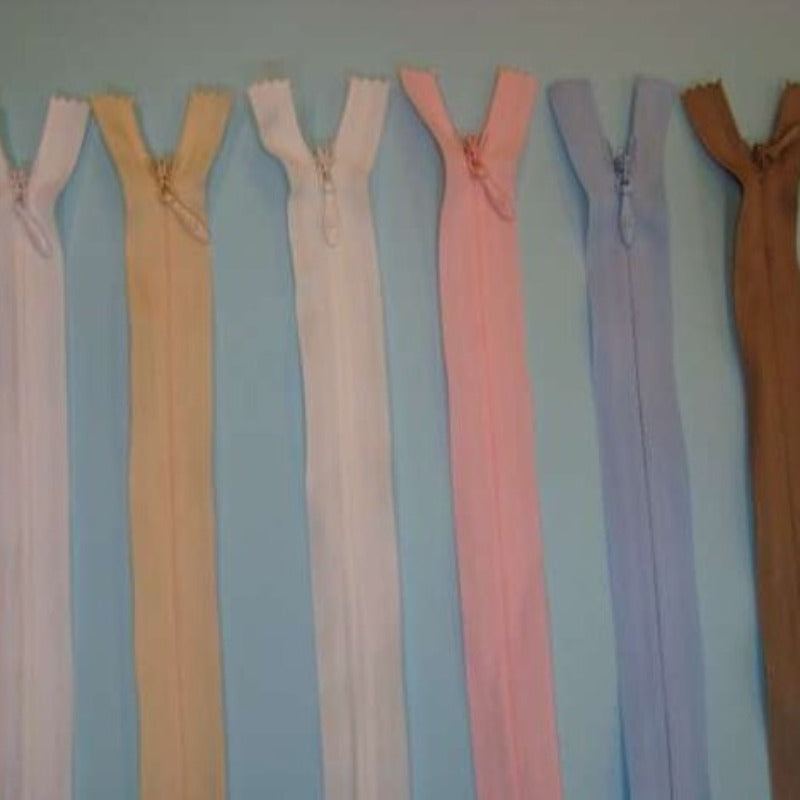 10 Invisible Concealed zips size 18cm / 7 inch choice of colour