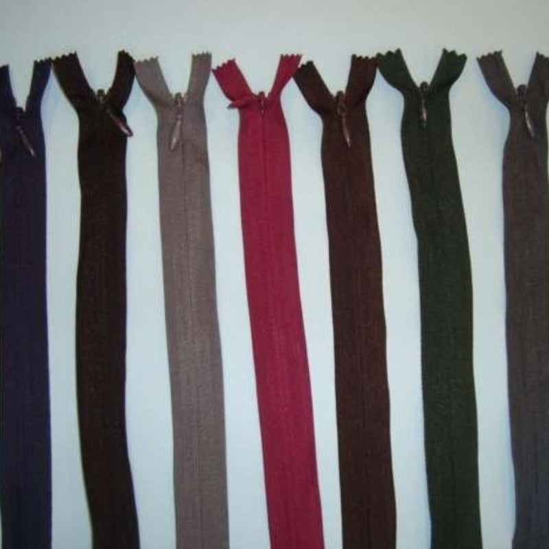 10 Invisible Concealed zips size 41cm / 16 inch choice of colour