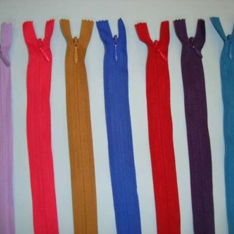 10 Invisible Concealed zips size 23cm / 9 inch choice of colour