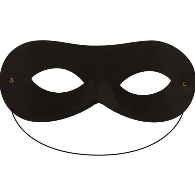 6 black satin fabric type masks with elastic