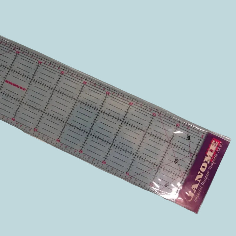 Acrylic ruler board 60cm x 15cm type metric Janome Brand