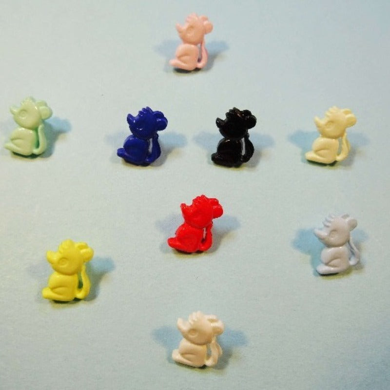 100 little mouse shape buttons 12mm x 7mm choice of colour