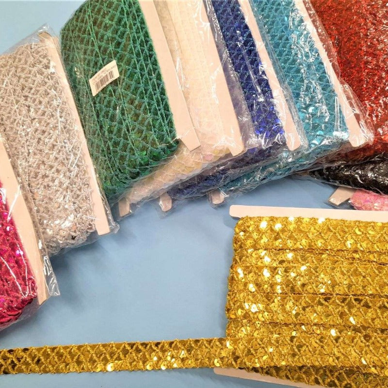 10 metres of sequin braid 22mm wide