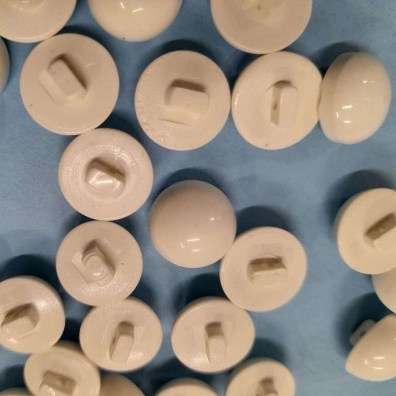 50 ivory dome shank buttons size 14mm clearance