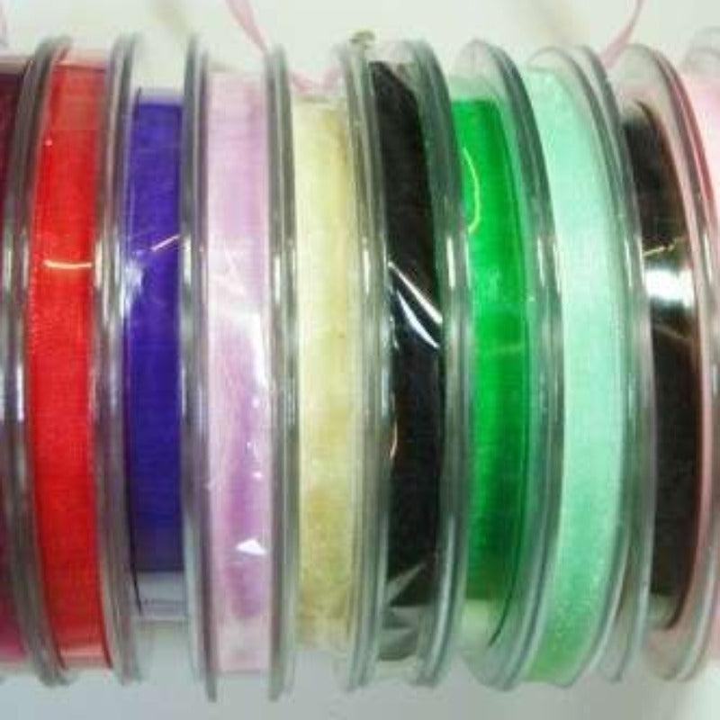 25 metres of 7mm chiffon ribbon choice of colour