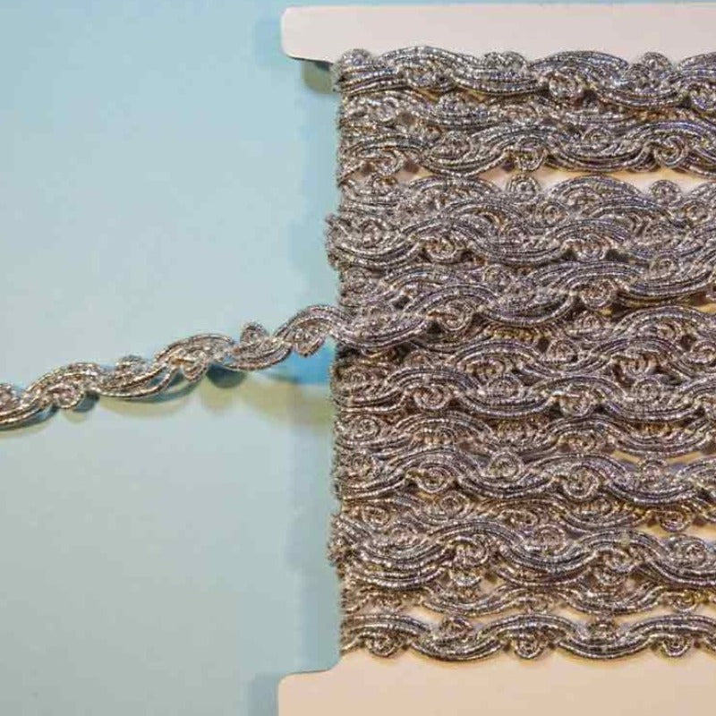 10 metres braid silver coloured 11mm wide