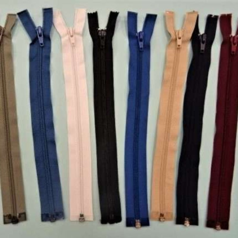 10 nylon open end zips 53cm / 21 inch choice of colour clearance