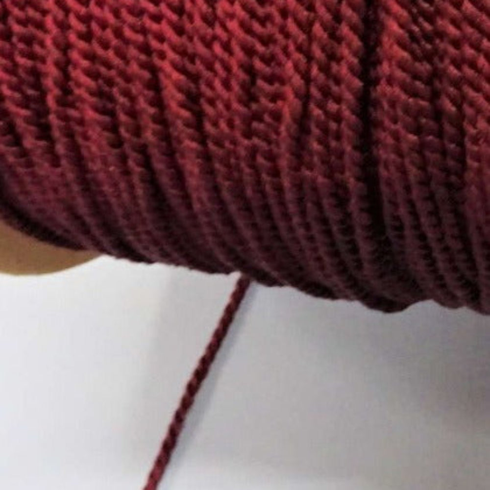 20 Metres Of Wine Colour Satin Twist Cord 3mm Wide Loose In A Bag Clearance