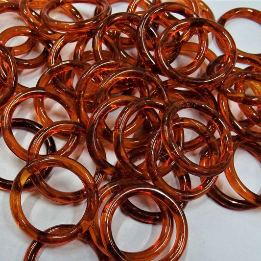 50 brown plastic rings size 32mm clearance