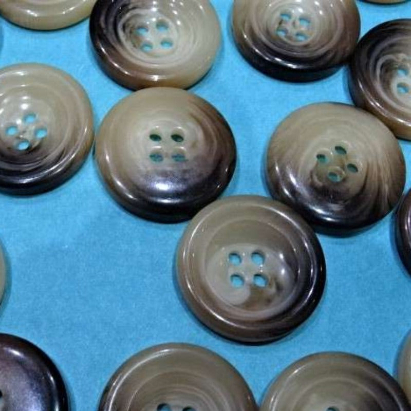 10 Extra Large 4 Hole Coat Buttons Shiny Aran Type 30mm And 5mm Thick Clearance