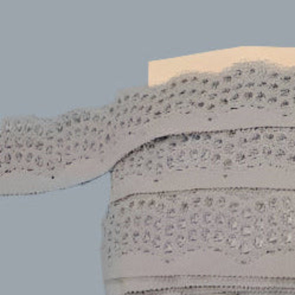 20 Metres Of Light Blue Stretch Lace With Shiny Spot Pattern 30mm Wide Clearance