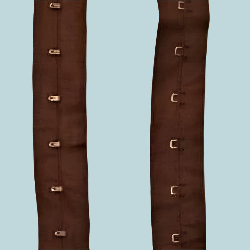 2 Metres Of Dark Brown Coloured Hook And Eye Tape 28mm Wide With 25mm Spacing Clearance