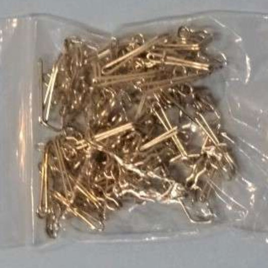 50 Nickle plated silver colour metal curtain hooks