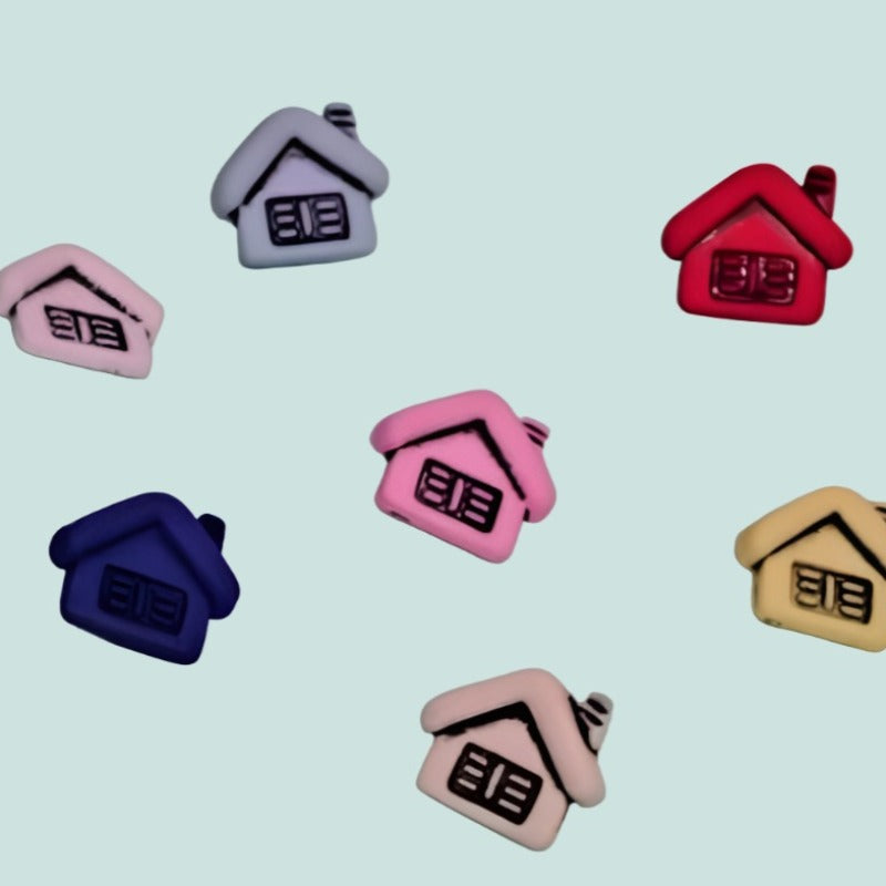 10 new house shape buttons 15mm x 12mm choice of colour