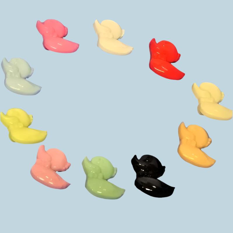 100 Duck shape with bow tie buttons 16mm x 14mm choice of colour
