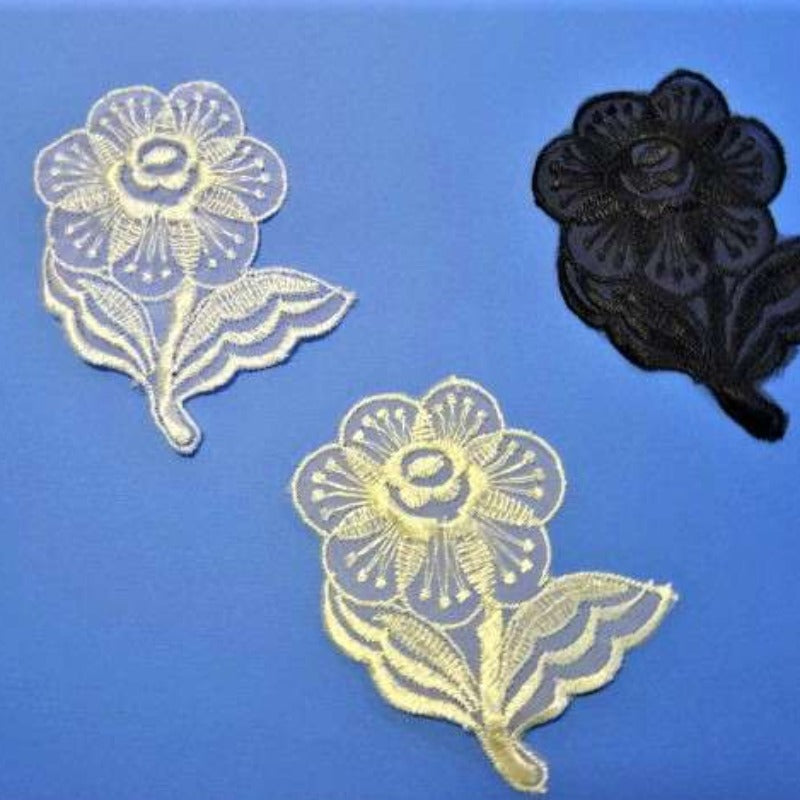 10 lace flower motifs 9cm x 8cm clearance