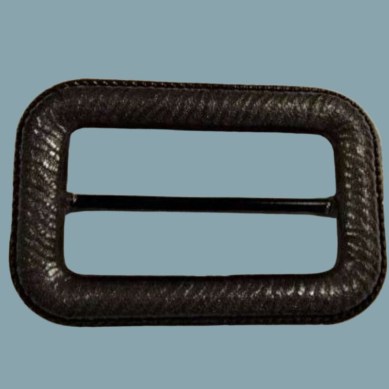 5 large brown leather buckles with metal bar size 77mm x 50mm clearance