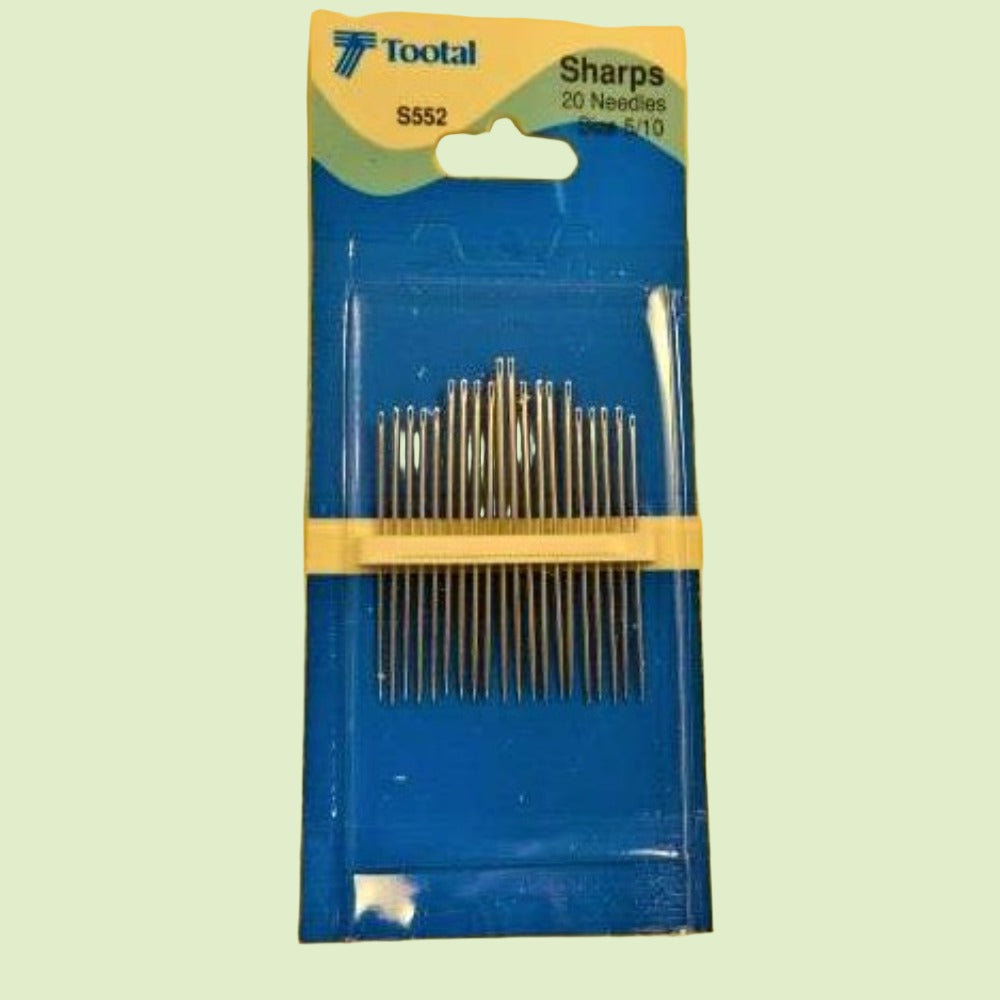 10 Cards Of 20 Hand Sewing Needles Sharps 5/10 Tootal Craft Brand Clearance
