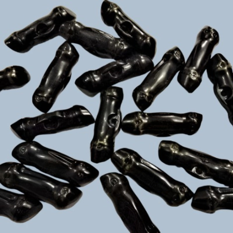25 shiny black with brown bamboo type toggles size 25mm clearance