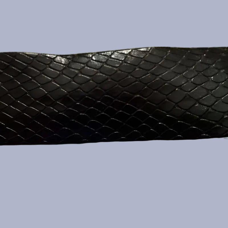 100 metre reel Black leatherette SNAKE SKIN design braid 30mm wide clearance