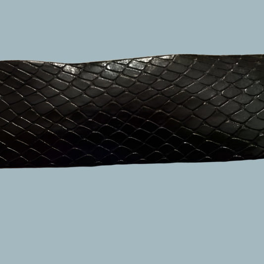 100 metre reel Black leatherette SNAKE SKIN design braid 30mm wide clearance
