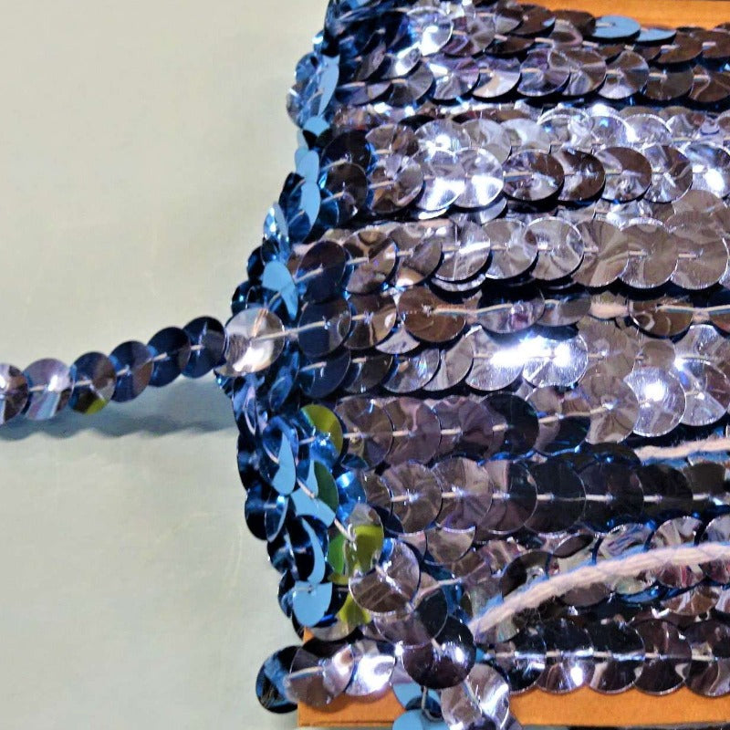 20 metre approximately of 10mm strung sequins Turquoise on a card clearance