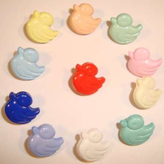 100 duck shape buttons Size 12mm X 14mm choice of colour